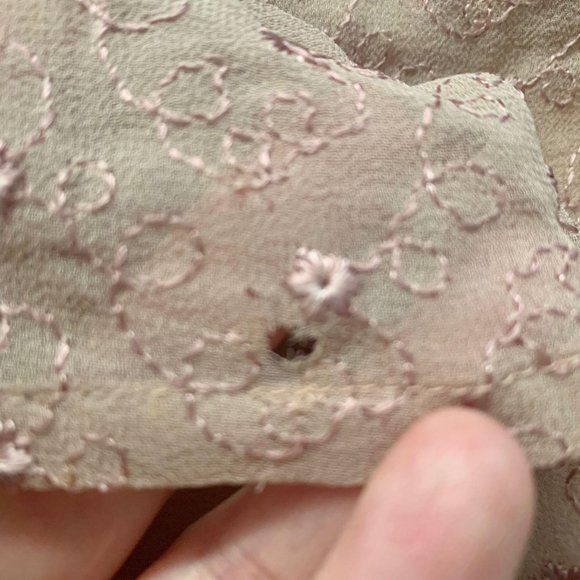 Vintage TESS 100% Hand Loom Silk Sheer Blouse Sz S - Picture 11 of 11